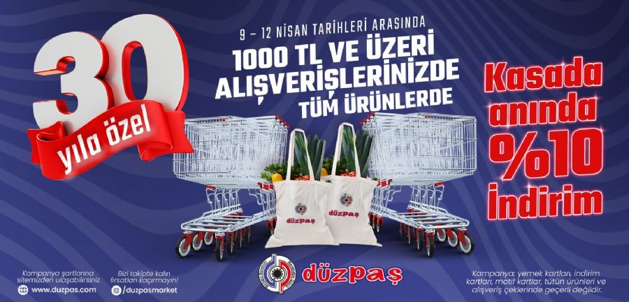 Düzpaş’tan 30. Yıla Özel %10 İndirim!